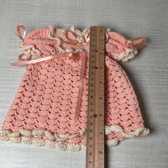 Toilet Paper Vintage Cover Doll Peach Crochet Grandma Cottage Victorian - Picture 9 of 13